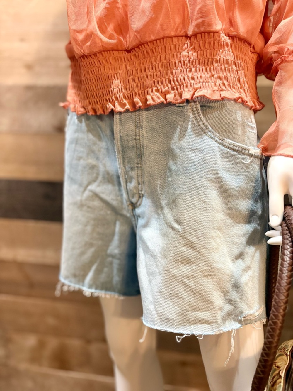 Universal Thread Light Blue Denim Jean Button Fly Shorts NWT
